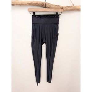 Outdoor Voices Charcoal Grey Space Dye High Waisted Leggings with Side Pockets